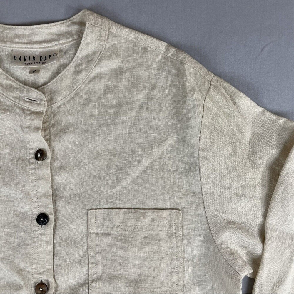 David Dart 100% Linen Button Closure Blouse Women… - image 3